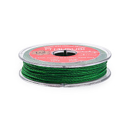 2-Ply Round Waxed Cotton Thread Cords, Import From Japan, Green, 0.5mm, about 21.87 Yards(20m)/Roll(YC-T004-01A-18)