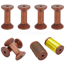 Wood Thread Bobbins, for Embroidery and Sewing Machines, Coconut Brown, 60x35mm(TOOL-WH0159-36A)