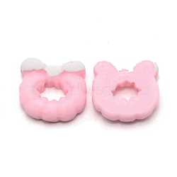 Opaque Resin Cabochons, Hair Band, Pink, 18.5x20x8mm(RESI-WH0015-24E)