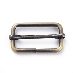 Iron Adjuster Slides Buckles, Roller Pin Buckles Slider Strap Adjuster, for DIY Belt Accessories, Rectangle, Brushed Antique Bronze, 28x50x8mm, Hole: 21x40mm(IFIN-WH0067-79C-AB)
