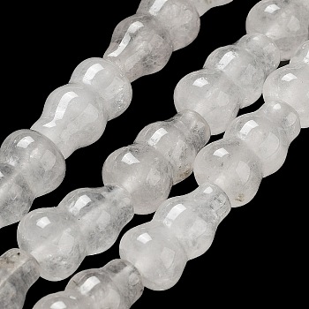 Natural Quartz Crystal Beads Strands, Rock Crystal Gourd Beads, 14.5~15x8~8.5mm, Hole: 1.2mm, about 13pcs/strand, 7.32~7.40 inch(18.6~18.8cm)