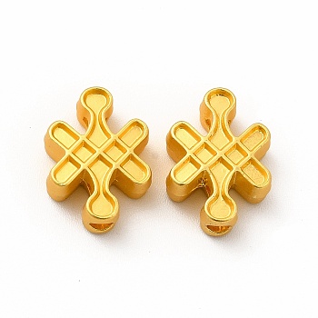 Rack Plating Alloy Beads, Knot, Matte Gold Color, 14x10.2x5.2mm, Hole: 2mm