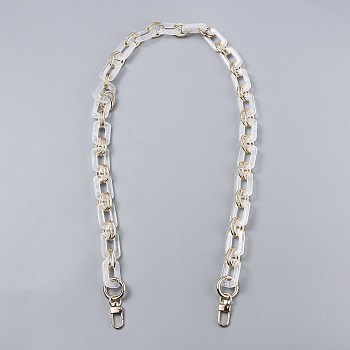 Resin Bag Chains Strap, with Golden Alloy Link and Swivel Clasps, for Bag Straps Replacement Accessories, WhiteSmoke, 85x2cm