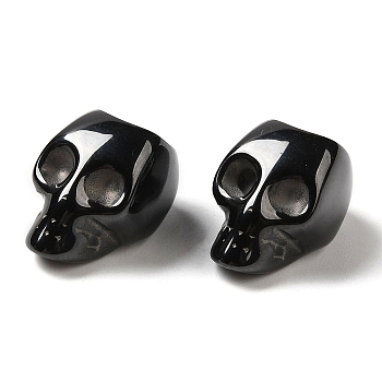 Bioceramics Zirconia Ceramic Beads, Nickle Free, No Fading and Hypoallergenic, Large Hole Beads, Skull, Black, 13x10x11.5mm, Hole: 6mm