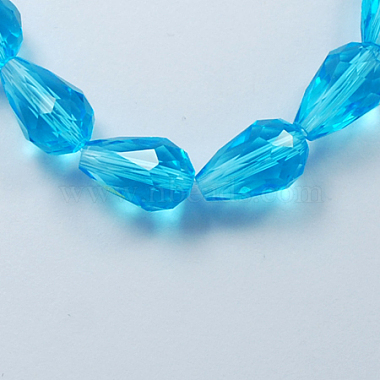 15mm DeepSkyBlue Teardrop Glass Beads