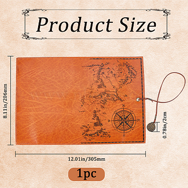 Map & Compass Pattern Leather Pen Bag(AJEW-WH0348-59)-2