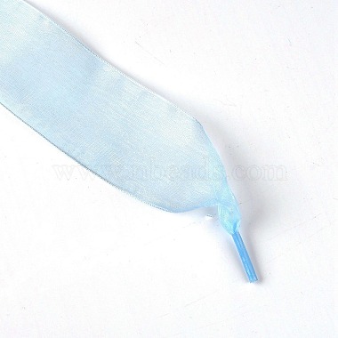 Flat Transparency Polyester Chiffon Shoelaces(DIY-WH0265-04A)-2