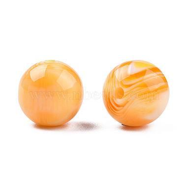 Orange Round Resin Beads