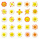 50 autocollants auto-adhésifs en PVC sur le thème du soleil de dessin animé(PW-WG89750-01)-4