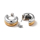 Two Tone C Shaped 304 Stainless Steel Stud Earrings for Women(EJEW-A073-02GP)-2