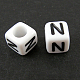 Perles européennes de lettre en acrylique(X-OPDL-R050-10mm-N)-1
