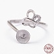 детали кольца-манжеты на палец из стерлингового серебра 925 с родиевым покрытием(STER-P030-04P)-1