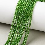 Natural Green Diopside Beads Strands, Round, Faceted, Grade A, 2.5~3mm, Hole: 0.6mm, about 181~182pcs/strand, 15.10''(38.35~38.45cm)(GG-CBA4941-A02-2mm)