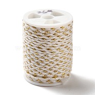 4-Ply Polycotton Cord Metallic Cord, Handmade Macrame Cotton Rope, for String Wall Hangings Plant Hanger, DIY Craft String Knitting, White, 1.5mm, about 4.3 yards(4m)/roll(OCOR-Z003-D103)