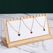 Wood Necklace Display Stand Jewelry Pendant Holder Accessory, Hanger Counter Showcase Jewelry Props Ornaments, White, 25x8.2x12cm(PW-WG92612-01)