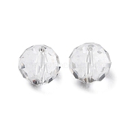 Glass Imitation Austrian Crystal Beads, Faceted, Round, Clear, 6mm, Hole: 1mm(GLAA-H024-17A-01)