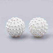 Imitation Pearl Acrylic Beads, Berry Beads, Combined Beads, Round, White, 12mm, Hole: 1mm, about 200pcs/bag(OACR-T004-12mm-20)