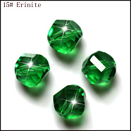 Imitation Austrian Crystal Beads, Grade AAA, Faceted, Polygon, Green, 6mm, Hole: 0.7~0.9mm(SWAR-F085-6mm-15)