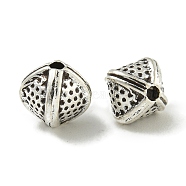 Tibetan Style Alloy Beads, Cadmium Free & Lead Free, Rhombus, 7.5x8.5x8.5mm, Hole: 1.4mm(FIND-U015-01AS)