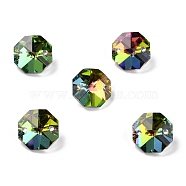 Electroplate Glass Links Connectors, Faceted, for Chandelier Prism Beads Chain, DIY Craft Jewelry Decoration, Octagon, Colorful, 14x14x7.5mm, Hole: 1.6mm(EGLA-I014-01G)