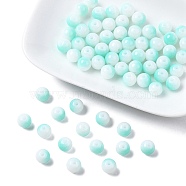 Two Tone Opaque Baking Painted Glass Beads Strands, Round, Teal, 8x7mm, Hole: 1.2mm, about 100~102pcs/strand, 29.53~30.12 inch(75~76.5cm)(DGLA-YW0001-18E)