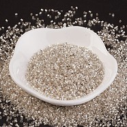 MGB Matsuno Glass Beads, Japanese Seed Beads, Silver Lined Round Hole Glass Seed Beads, Two Cut, Hexagon, Creamy White, 15/0, 1x1x1mm, Hole: 0.8mm, about 135000pcs/bag, 450g/bag(SEED-Q023B-34)
