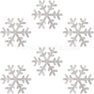 Self Adhesive Glitter Rhinestone Sticker, Snowflake, Crystal, 80x89x1.5mm, 6pcs/box(DIY-FG0001-35)