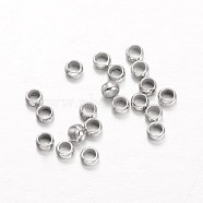 Brass Crimp Beads, Rondelle, Platinum, 2.5mm, Hole: 1mm, about 1000pcs/20g(X-KK-L134-32P)