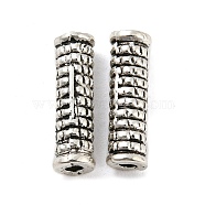 Tibetan Style Alloy Beads, Lead Free & Cadmium Free, Column, Antique Silver, 14x4mm, Hole: 1.6mm, about 1204pcs/1000g(PALLOY-F307-11AS)