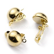 Brass Clip-on Earring Findings, Real 24K Gold Plated, 23.5x17.5x16mm, Hole: 1.8mm(KK-O131-03G-B)