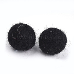 DIY Doll Craft Wool Felt Ball, Craft Decoration, Black, 18~23mm(AJEW-T003-20mm-01)