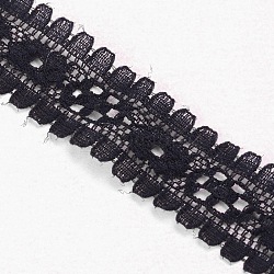 Lace Trim Nylon String Threads for Jewelry Making, Black, 3/4 inch(19mm), 200yards/roll(182.88m/roll)(OCOR-I001-207)