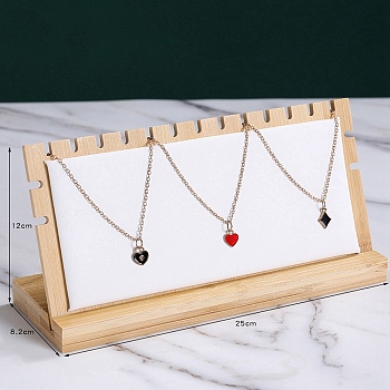 Wood Necklace Display Stand Jewelry Pendant Holder Accessory, Hanger Counter Showcase Jewelry Props Ornaments, White, 25x8.2x12cm