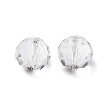 Glass Imitation Austrian Crystal Beads, Faceted, Round, Clear, 6mm, Hole: 1mm