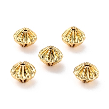 Brass Beads, Long-Lasting Plated, Cadmium Free & Lead Free, Bicone, Real 18K Gold Plated, 8.5x7.5mm, Hole: 1.2mm