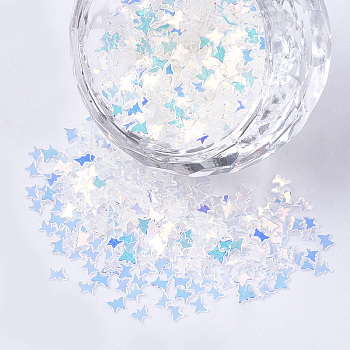 Shining Nail Art Glitter, Manicure Sequins, DIY Sparkly Paillette Tips Nail, Butterfly, Creamy White, 2x3x0.2mm