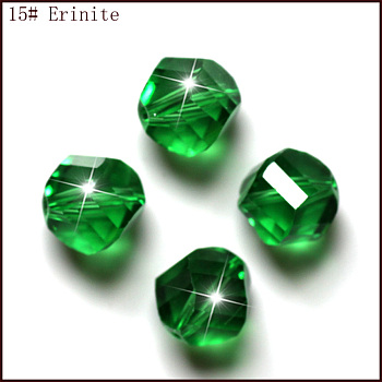 Imitation Austrian Crystal Beads, Grade AAA, Faceted, Polygon, Green, 6mm, Hole: 0.7~0.9mm