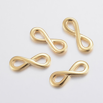 304 Stainless Steel Links connectors, Infinity, Golden, 17.5x6.5x2mm, Hole: 2.5x4mm