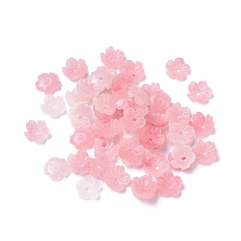 Shell Powder Beads, Flower, Pink, 8x2.5mm, Hole: 1.2mm