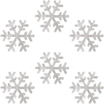 Self Adhesive Glitter Rhinestone Sticker, Snowflake, Crystal, 80x89x1.5mm, 6pcs/box