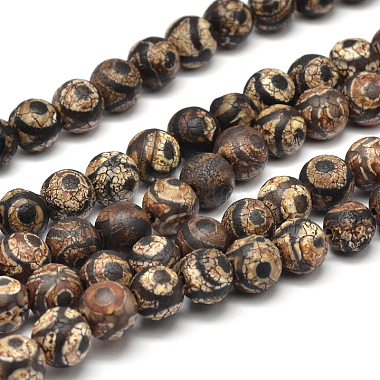 Brins de perles dzi à 3 œil de style tibétain(X-G-P229-A-03-8mm)-3