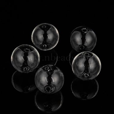 20mm Clear Round Blown Glass Beads