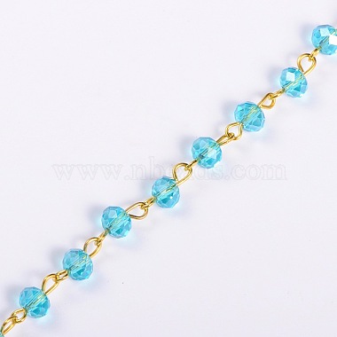 SkyBlue Iron+Glass Handmade Chains Chain