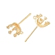 Brass Micro Pave Cubic Zirconia Stud Earring Findings(CU-CBA866A-01G)-2