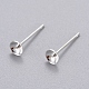 304 Stainless Steel Post Stud Earring Settings For Half Drilled Bead(STAS-H558-08S)-1