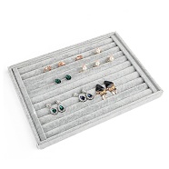 Velvet Ring Display Tray, Jewelry Organizer Holder for Earrings, Rings Storage, Rectangle, Gainsboro, 240x350x30mm(PW-WG34642-01)