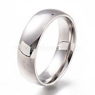 304 Stainless Steel Finger Rings, Plain Band Rings, Stainless Steel Color, US Size 7, Inner Diameter: 17mm(RJEW-F110-13P-7)
