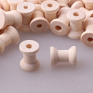 Wooden Empty Spools for Wire, Thread Bobbins, Antique White, 17x13mm, Hole: 4.7mm(PW-WG41188-02)