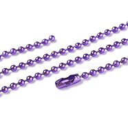 Iron Ball Bead Chains, Soldered, with Iron Ball Chain Connectors, Indigo, 28 inch, 2.4mm(CH-E002-2.4mm-4A)