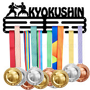 Fashion Iron Medal Hanger Holder Display Wall Rack, with Screws, Word Kyokushin, Sports Themed Pattern, 150x400mm(ODIS-WH0021-275)